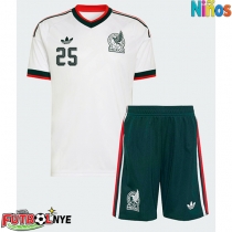 Camiseta México Roberto Alvarado #25 Visitante Equipación para niños Mundial 2026 manga corta (+ pantalones cortos)